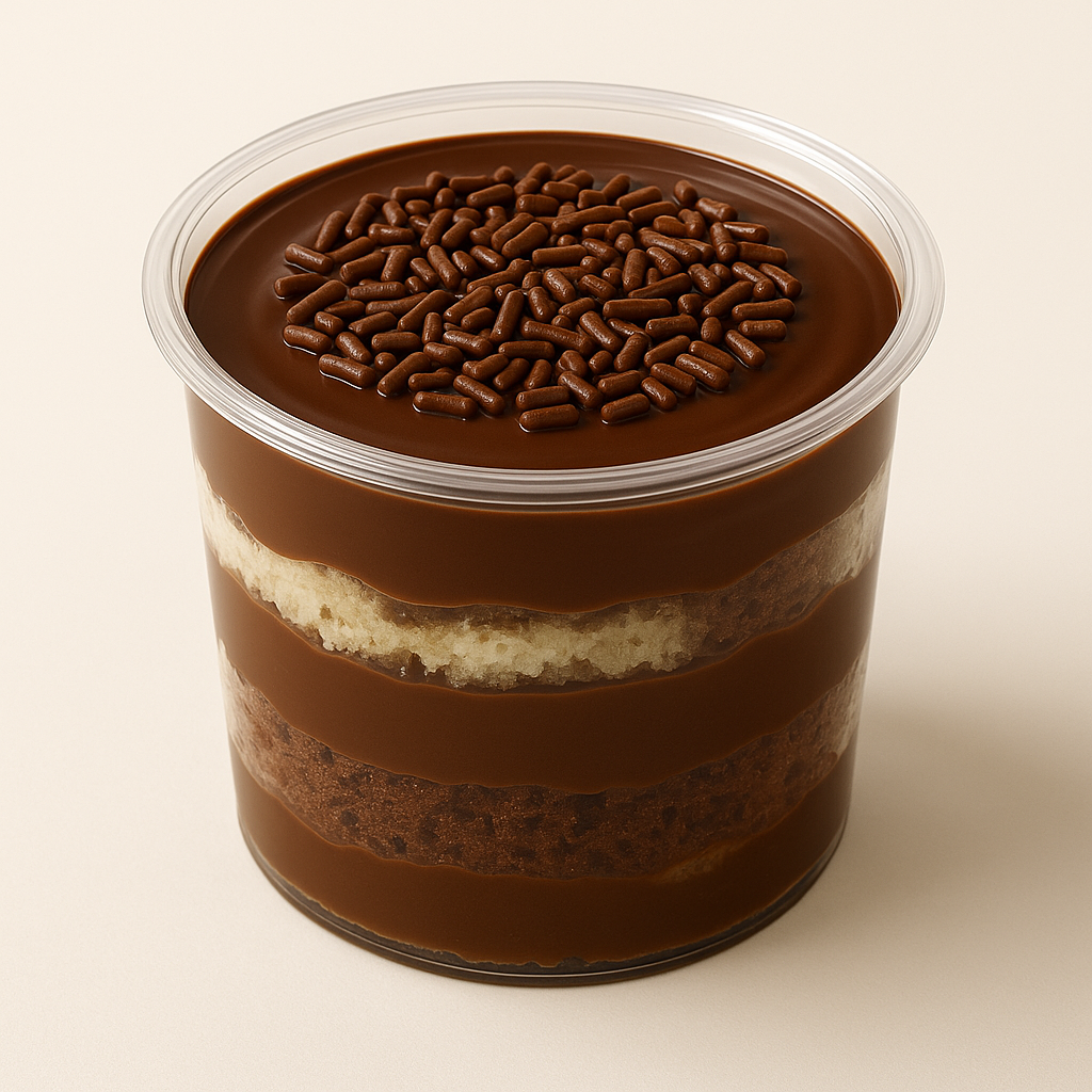 Bolo de brigadeiro no pote