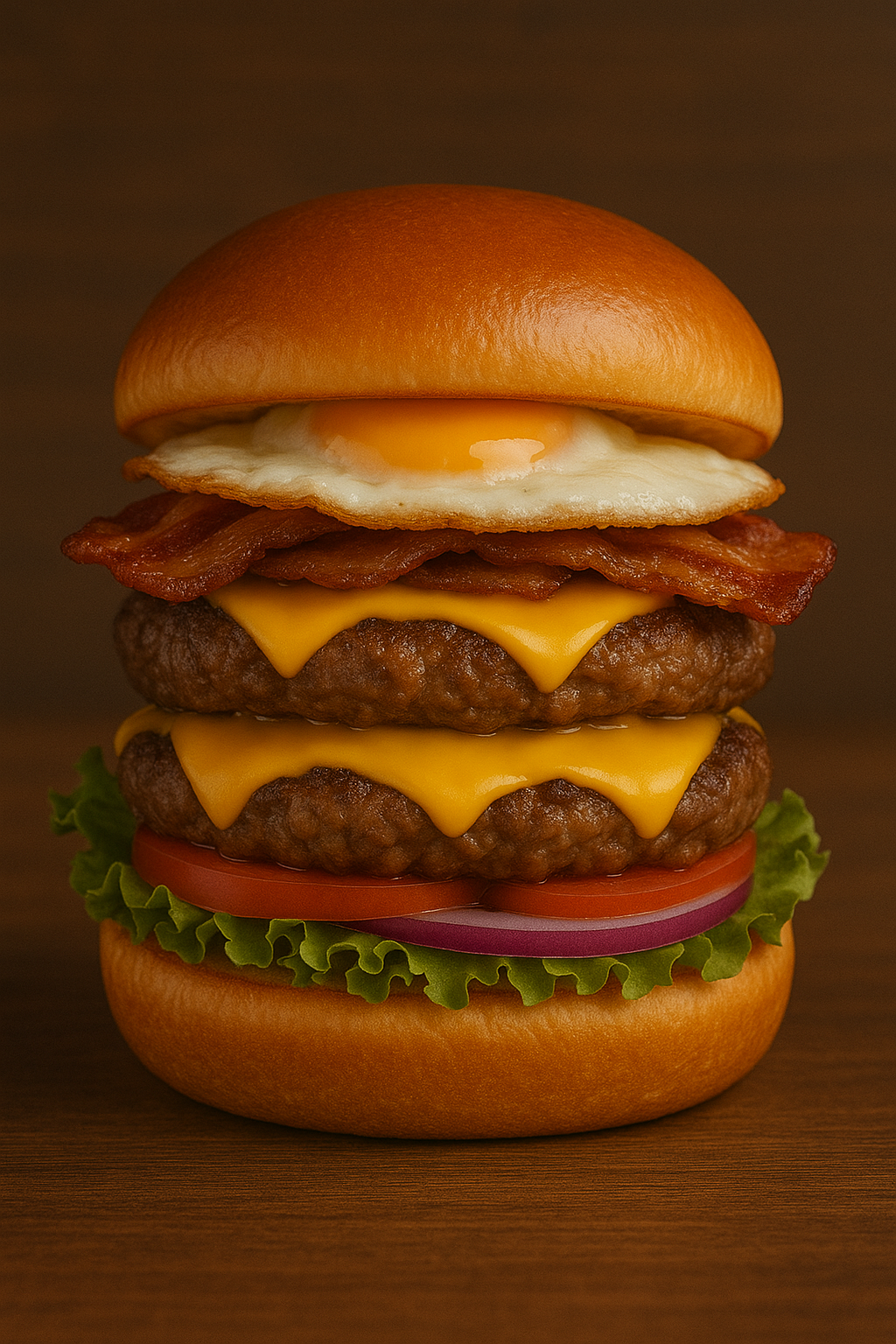 Hamburguer cheff com 2 carnes, tomate e queijo